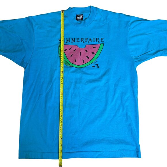 Vintage Summerfaire Watermelon Graphic Tee XL 50/50 Screen Stars Best blue - Picture 6 of 7
